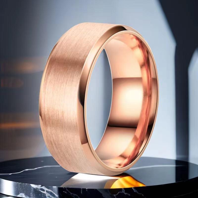 Men's Matte Titanium Steel Ring - Stylish Stainless Steel Design, Popular In Japanese, Korean, European, and American Fashion.