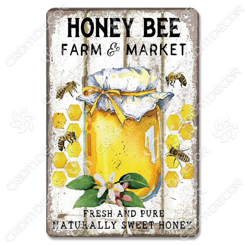 Garden Tin Signs Metal Plaque Lavender Fresh Herbs Lemonade Metal Poster Vintage Wall Decor for Cafe Farmhouse Kitchen Home