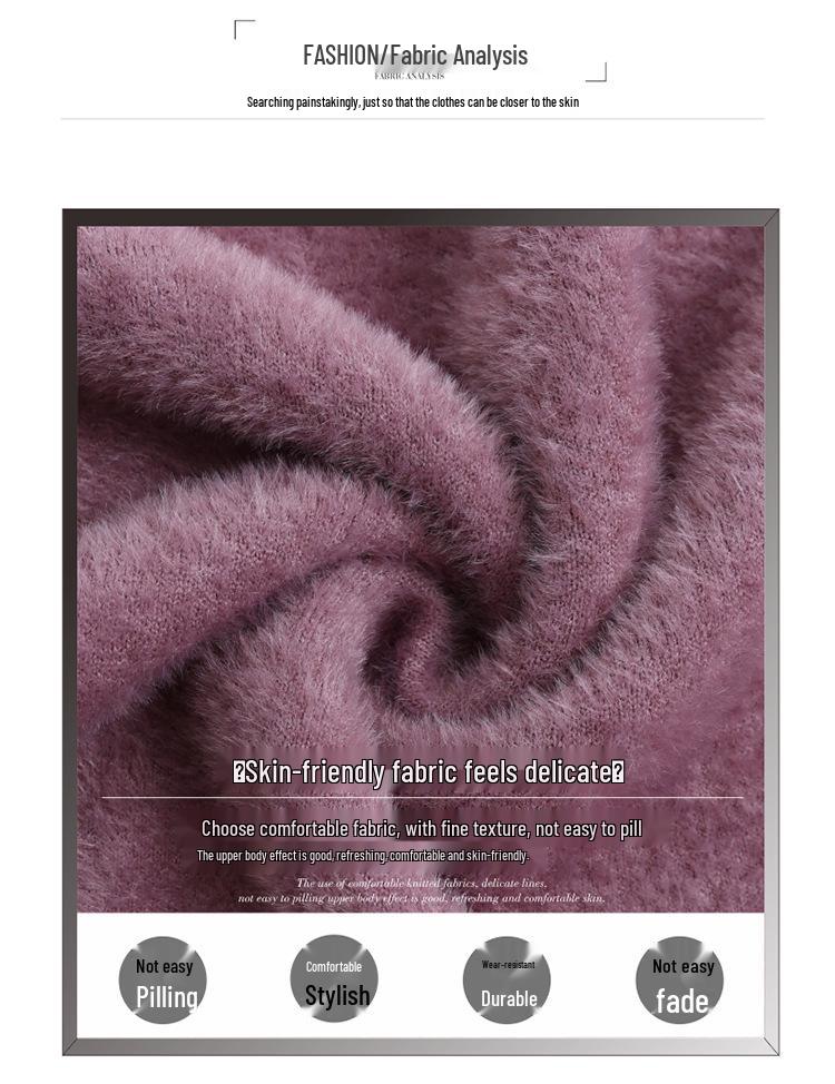 Mom's Velvet One-Piece Winter Base Layer Top for Middle-Aged & Elderly Women - Warm, Plus Velvet, Thick Knit