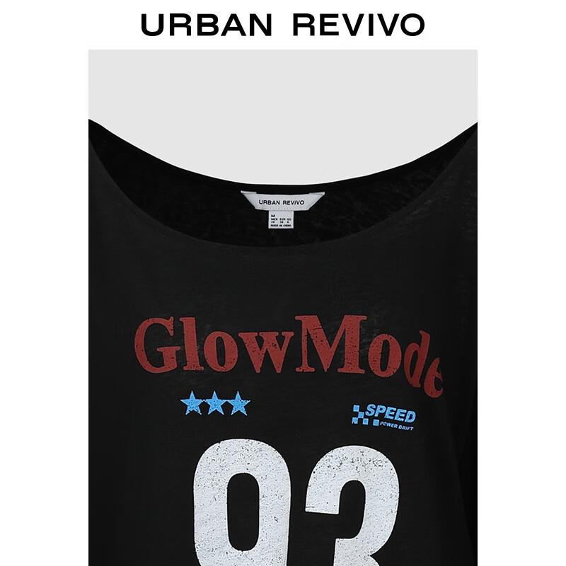 UR 2025 Autumn Retro Contrast Letter Long Sleeve T-Shirt