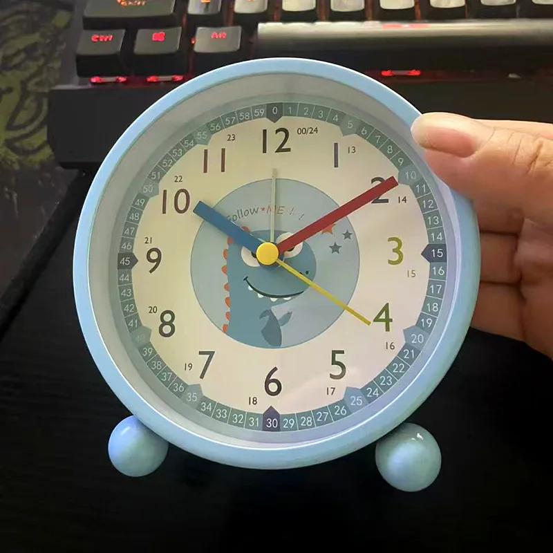 

Creative Morandi Colorful Desktop Alarm Clock Students Wake Up Bedroom Decorative Clock Quartz Silent Watch Decorative Ornaments
