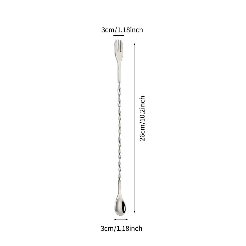 Stainless Steel Stir Bar Spoon Mixing Ounces Cocktail Spoon Spiral Pattern Bartender Tools Teadrop Spoon Bar Tool