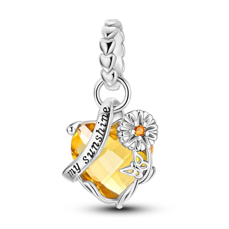 

Bracelet High Quality Fine Jewelry Copper Metal Yellow Rose in Bloom Charm Bead Component Compatible With Authentic Original Charm Bead Component