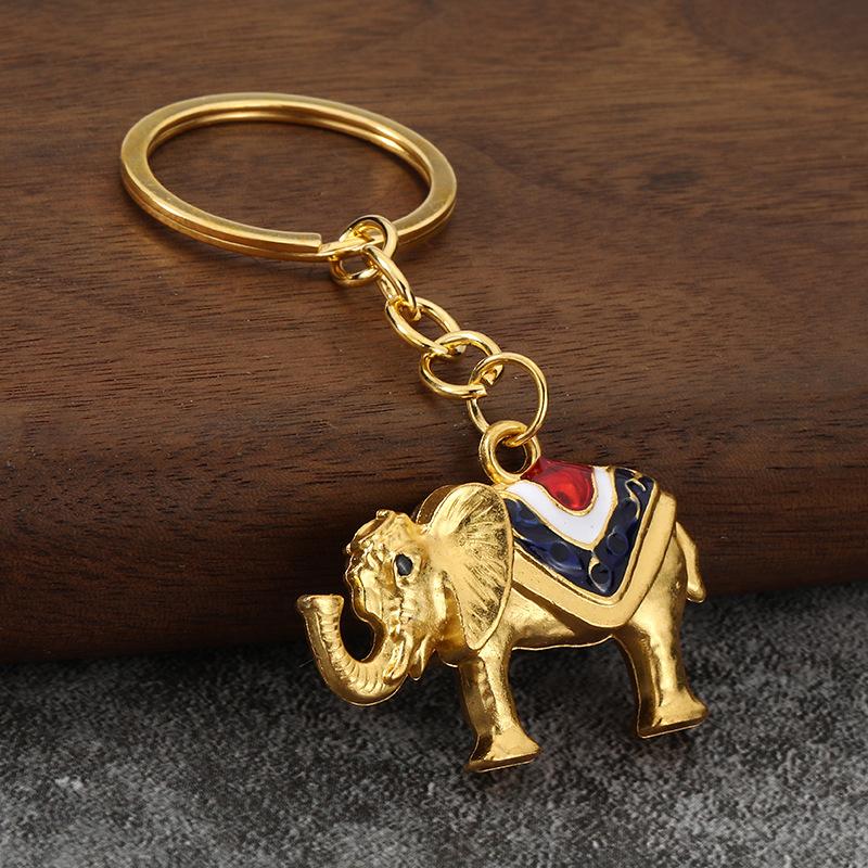Vintage Elephant Keychain Creative Cute Animal Bag Car Key Ring For Men Women Gift