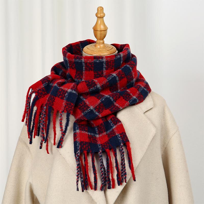 

Luxury Designer Plaid Imitation Cashmere Women Scarf Shawl Winter Thick Warm Neckerchief Foulard Echarpe Wrap 30x180cm