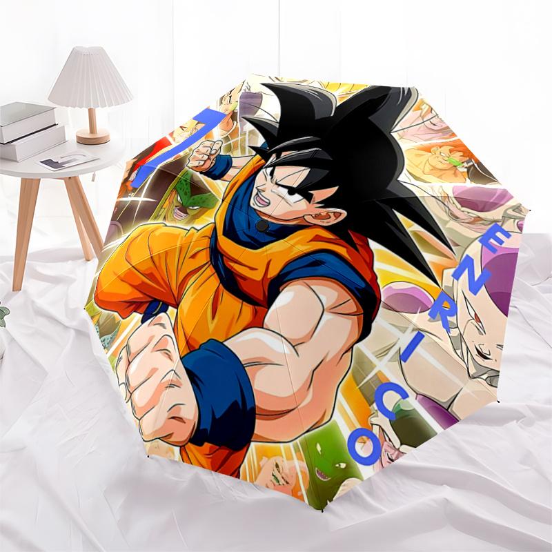 

1pc Dragon Ball Z Goku Fully Automatic Folding Portable Umbrella, 8 Iron Frames, Three-Fold Design, Suitable for All Seasons, Suitable for O