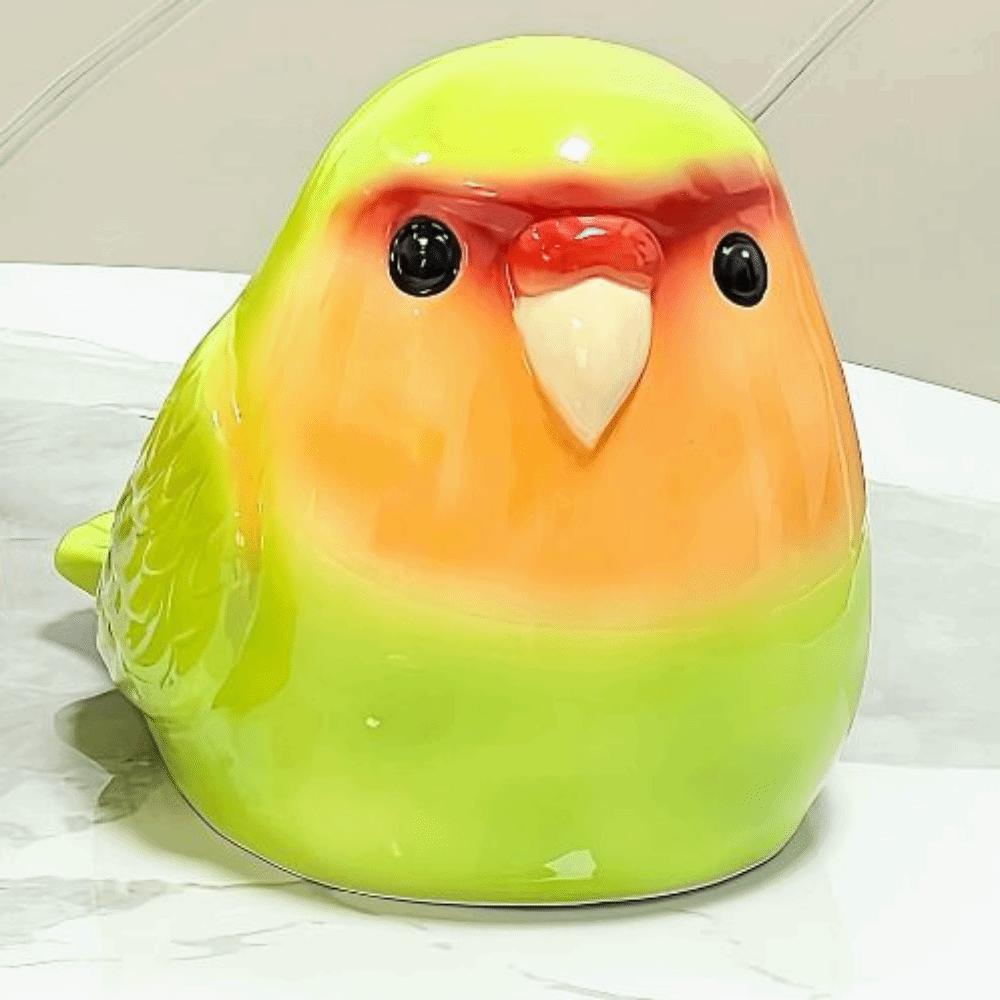 Reizende Keramik-Taschentuchbox Niedlicher Papagei Serviettenaufbewahrungsbehälter Papagei Taschentuchaufbewahrungsbox Esstisch