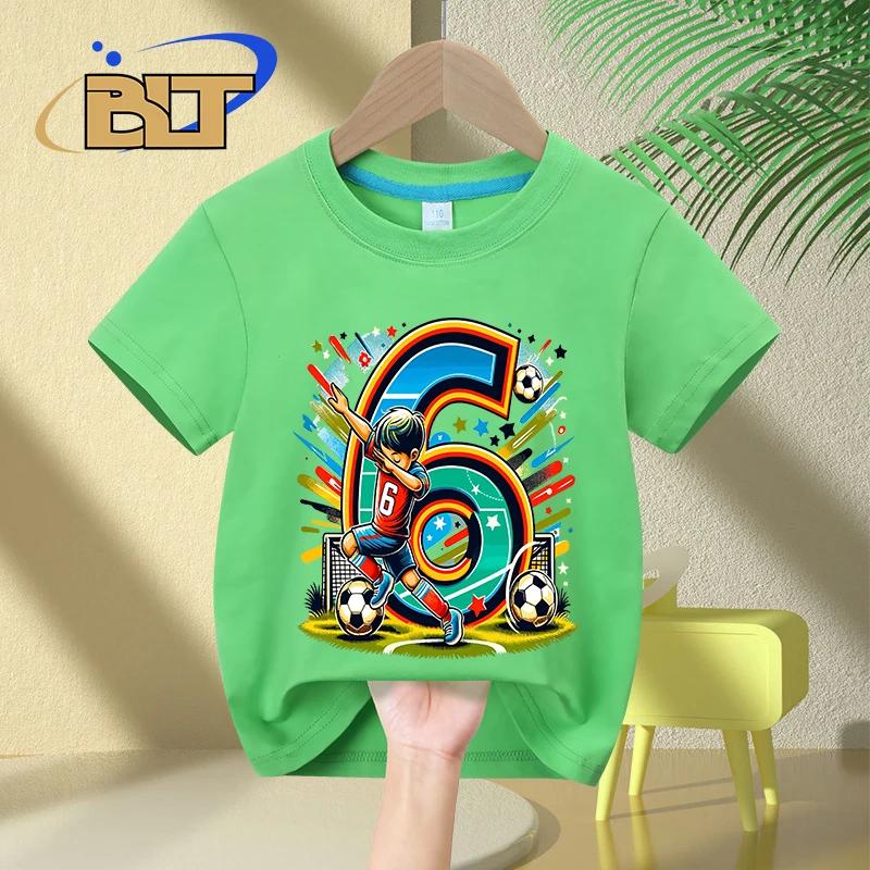 6-year-old boy birthday T-shirt summer kids short-sleeved casual top children's gift