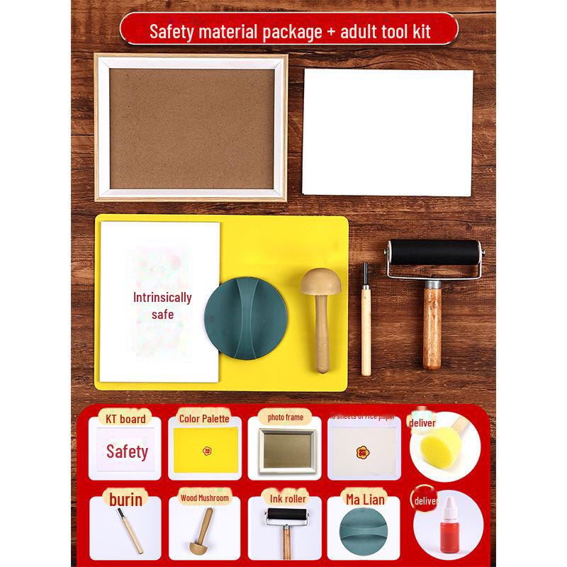 New Year Picture DIY Woodblock Printing Set: Non-Legacy Handmade Template Kit for New Year's Day Activities.