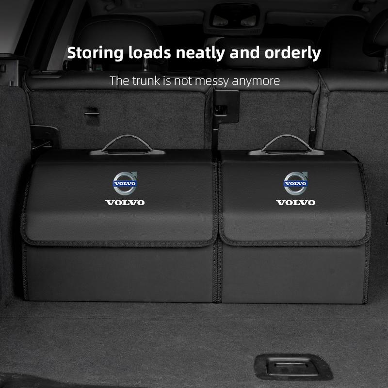 Volvo Car Trunk Leather Storage Box Foldable Auto Organizer Bag For Xc60 Xc90 V40 V60 S60 V50 V90 S80 C40 XC40 V70 XC70 C30 C70