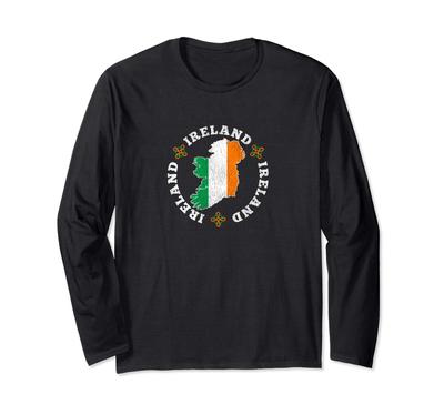 Ireland Irish Flag Holiday Gift Long Sleeve T-Shirt for Boys Girls Men Women