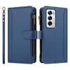 For Oppo Reno12 5G (Global) Leather Case 9 Card Slots Zipper Wallet Stand Phone Cover with Wrist Strap
