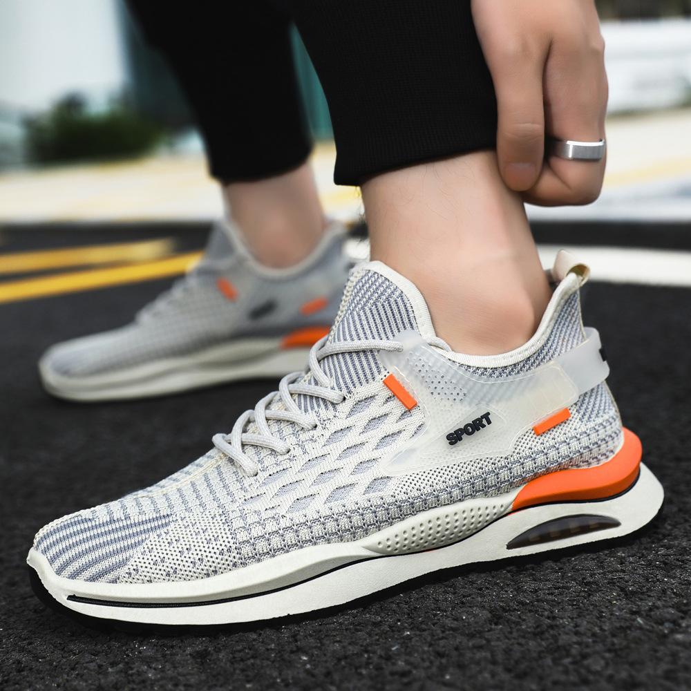 2025 new foreign trade men's shoes summer mesh shoes breathable fly-woven versatile fashion trend running shoes