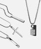 Cronous Men'S Fashion Glossy Silver Necklaces (6 Types)