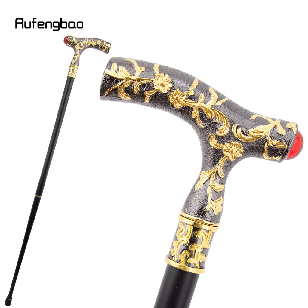 Red Diamond Golden Black Flower Ball Fashion Stick Decorative Stick Cospaly Vintage Party Fashionable Walking Cane Crosier 92cm