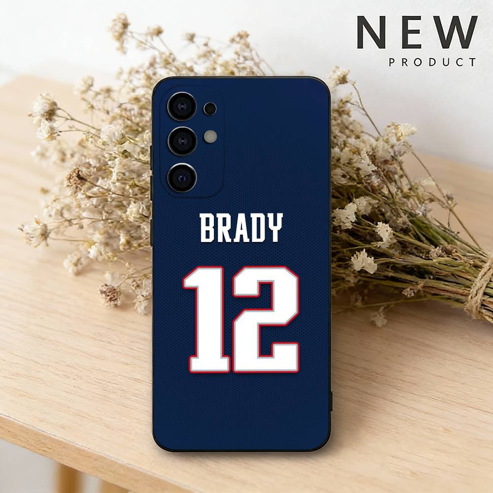Rugby Tom B-Brady 12 Phone Case For Samsung S26,25,24,23,22,30,21,10,9,Ultra,Plus,Lite Black Soft Case