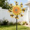 Wind Spinners Outdoor Bee Sunflower Motion Art Wind Sculpture Decor Yard Windmill for Front Yard Patio Porch Backyard Lawn