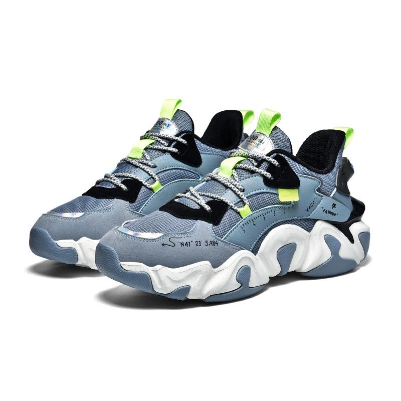 Mens Sneakers Dad Shoes Large Size Country Night Tide Light Running Shoes Casual Wave Bottom Shock Absorption