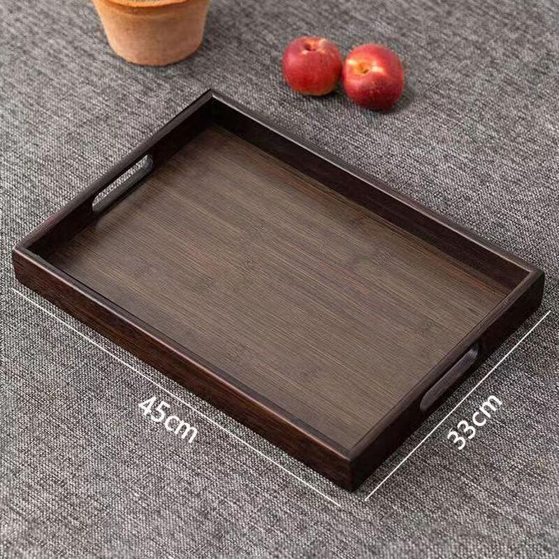 ZISIZ Walnut Wood Serving Tray with Handles