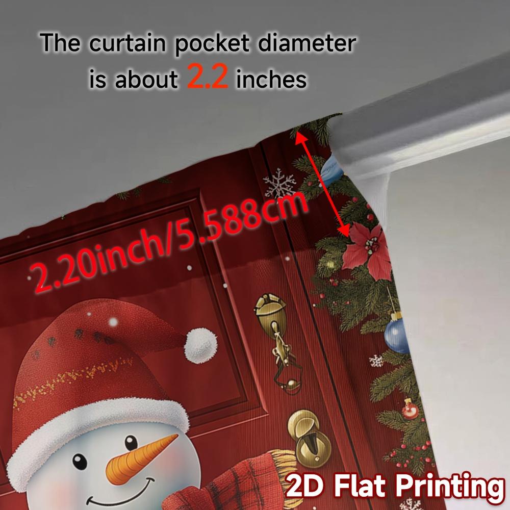 2pcs,Curtains Cute Snowman Christmas Greeting (3) Chic Contemporary Curtains Prints Light Filtering Curtains Thermal Insulation,