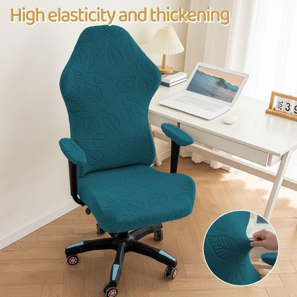 Dustproof Armchair Slipcover Jacquard Pattern Elastic Seat Cover Office Seat Cover Computer Room