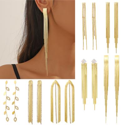 Light Luxury Tassel Earrings Long Senior Sense Winter Zircon Earrings Long Senior Sense Rhinestone Tassel Earrings Trendy Earrings 2025  Jewelry