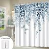 Elegant Blue & White Wisteria Shower Curtain - Watercolor Design,Delicate Leaves, Stylish Bathroom Decor, All-Season