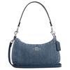 Teri 25 Silver Chain Letter Logo Fabric Shoulder Bag Medium Women Shoulder Bag Blue CAK35-SVIN