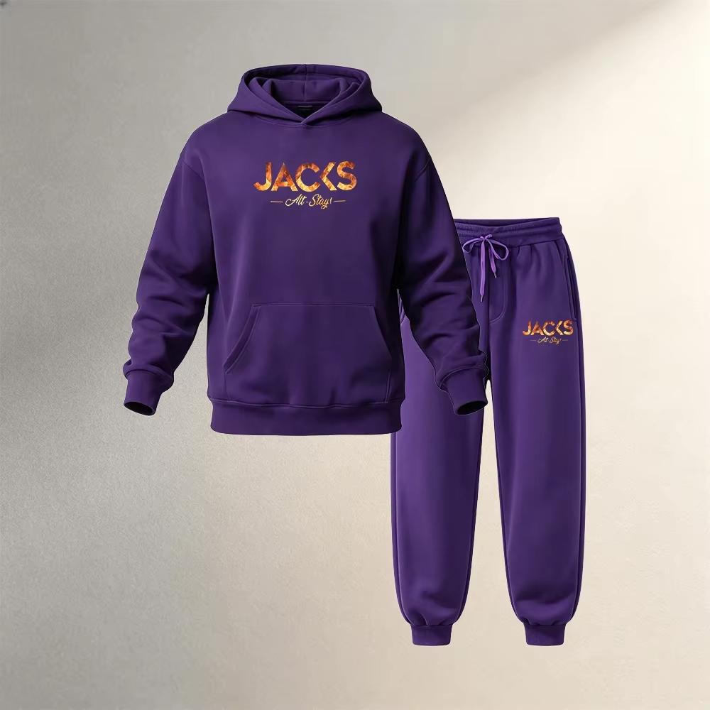 Two-piece Hooded Sweatshirt Set, Autumn/winter Men's Sportswear and Casual Wear, Drawstring Jogging Pants, Men's Suit.