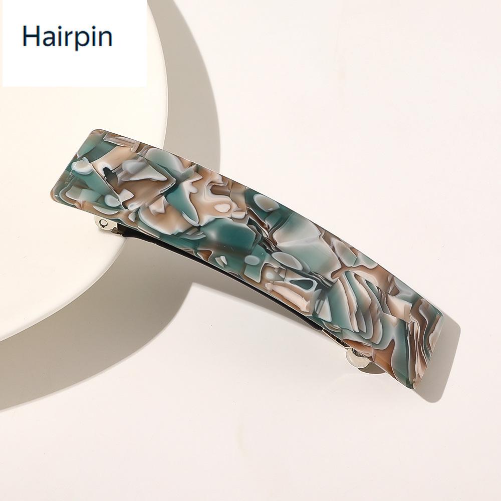 Acetate Square Hair Claw Spring Loaded Hair Clip for Women Messy Bun Forest Vintage Hair Accessory
