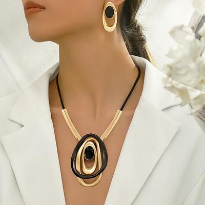 Ensemble de bijoux fantaisie collier boucles d'oreilles Pour femme Dames