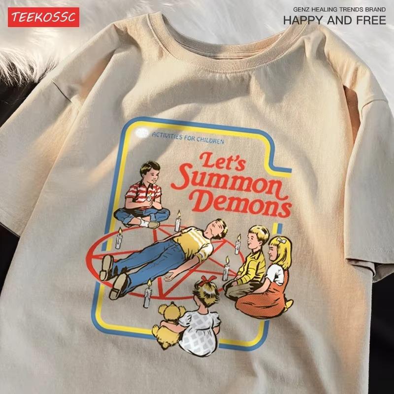 

Давайте призывать демонов Мастер Футболка Женская Мода Повседневная Футболка Одежда Футболка Хип-хоп Дышащая Футболка Футболка Одежда M