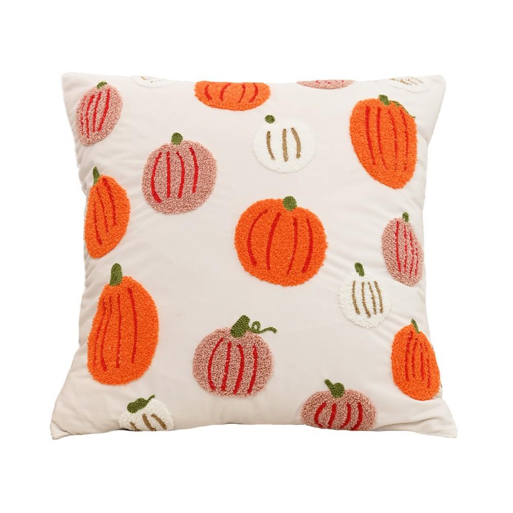 Halloween Pillow Cover, Halloween Embroidery Pillowcase, Thanksgiving Family Party Pumpkin  Decoration Pillowcase, Cushion Cover