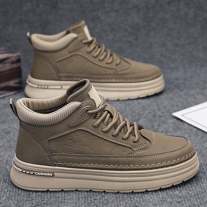 

Нова мода осінь і зима Чоловічі високі чоботи Мартін Студенти Чоловічі хлопчики В тренді Робоче взуття з м’якою підошвою Охорона праці Кросівки Мартін 44 хакі