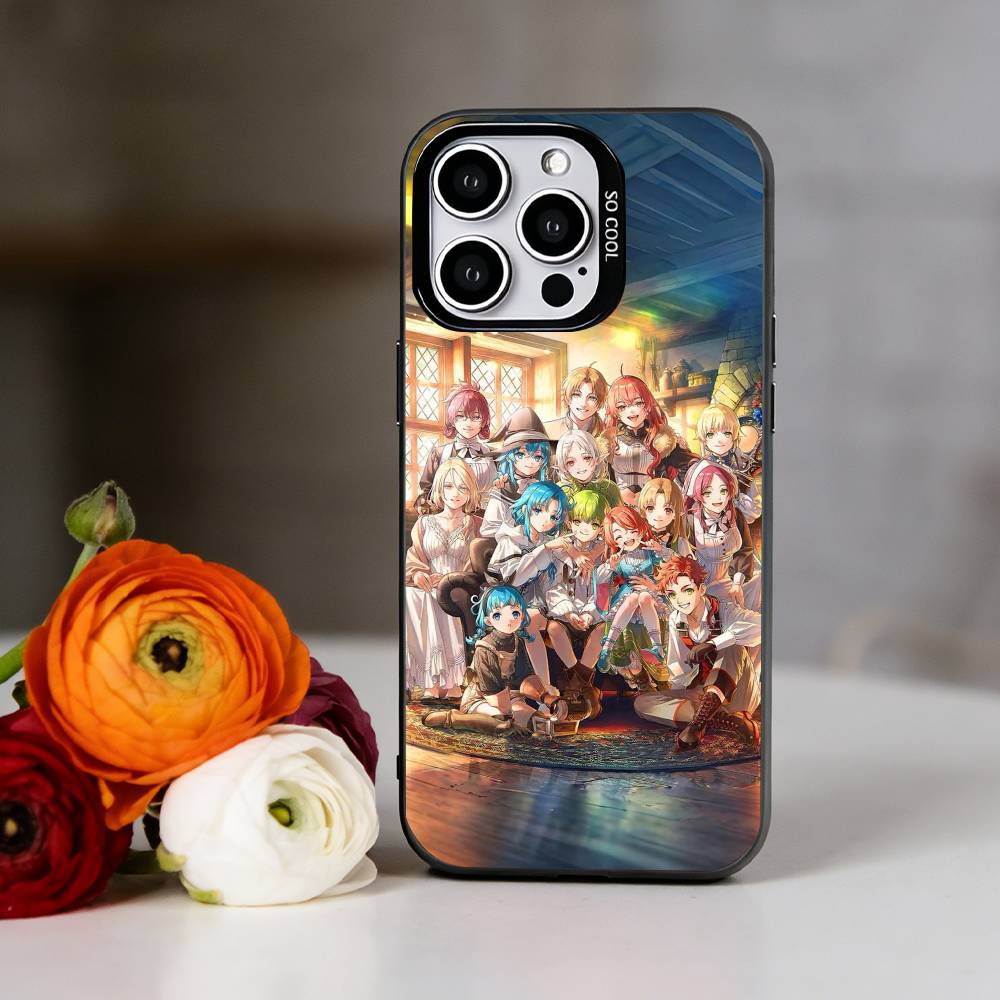 Custodia per Telefono Anime M-Mushoku T-Tensei Per iPhone 17,16,15,14,13,12,11 Plus,Pro Max,XS,Interno Rivestito Argento Colorato