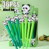 36pcs Creative Panda Shape Water Based Pen, 0.5mm Black Pen Refills Comfortable Grip Stationery School Office Writing Tools Supplies, Student Prize Gi