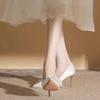 Sweet Classic Pumps Female Slip On Thin High Heels Pointed Toe Wedding Party Women Shoes Crystal Bling Flower Summer Shoes