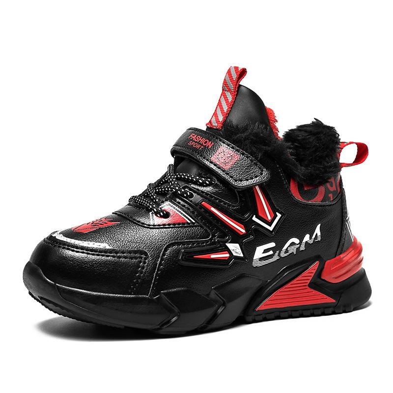 

New leather waterproof medium and older children s large cotton soft-soled running shoes are non-slip. 28