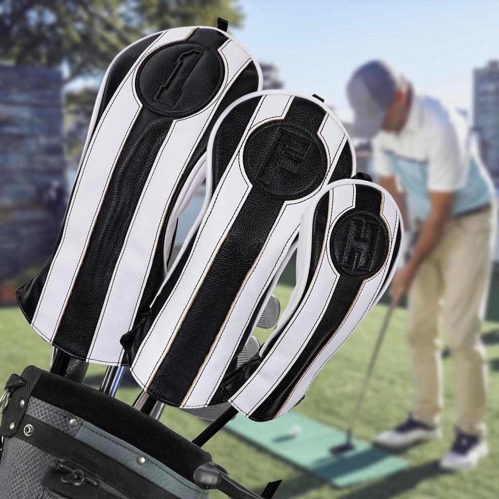 Big Teeth Golf Set Individual Golf Wood Cover Golf Cover for Fairway and Utility Headcovers, 3-Piece (1FUT) / Set, Driver, Wood, (FW)
