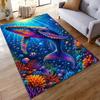 Colorful Underwater Whale Scene Non-slip Rug Suitable for Living Room and Bedroom Sofas