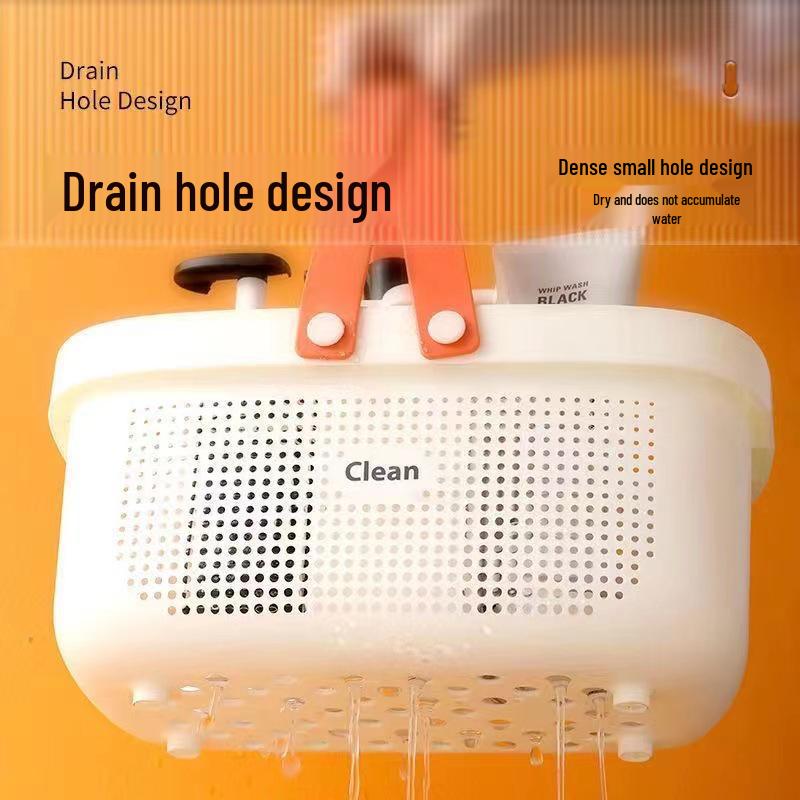 Portable Shower Caddy for Dorms: Toiletries Storage Basket with Draining Design