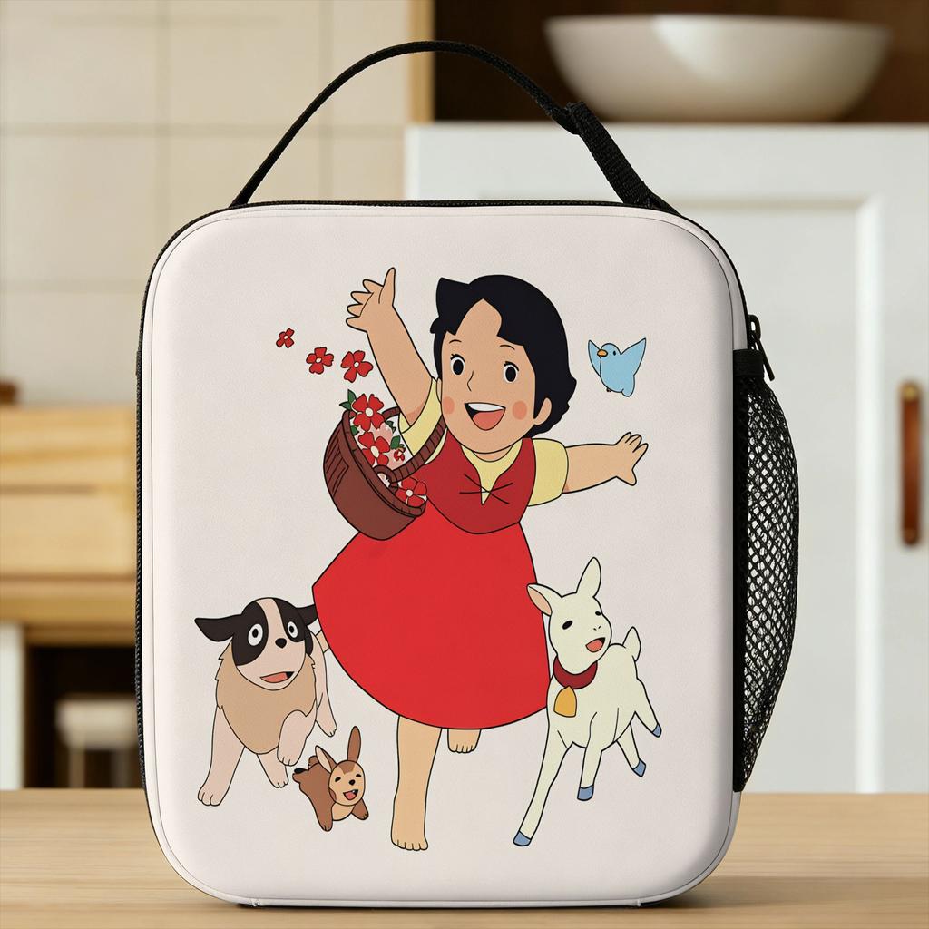 Happy Heidi Lunch Bag For Child Print Lunch Box Cute Picnic Cooler Bag Portable Waterproof Tote Food Bags