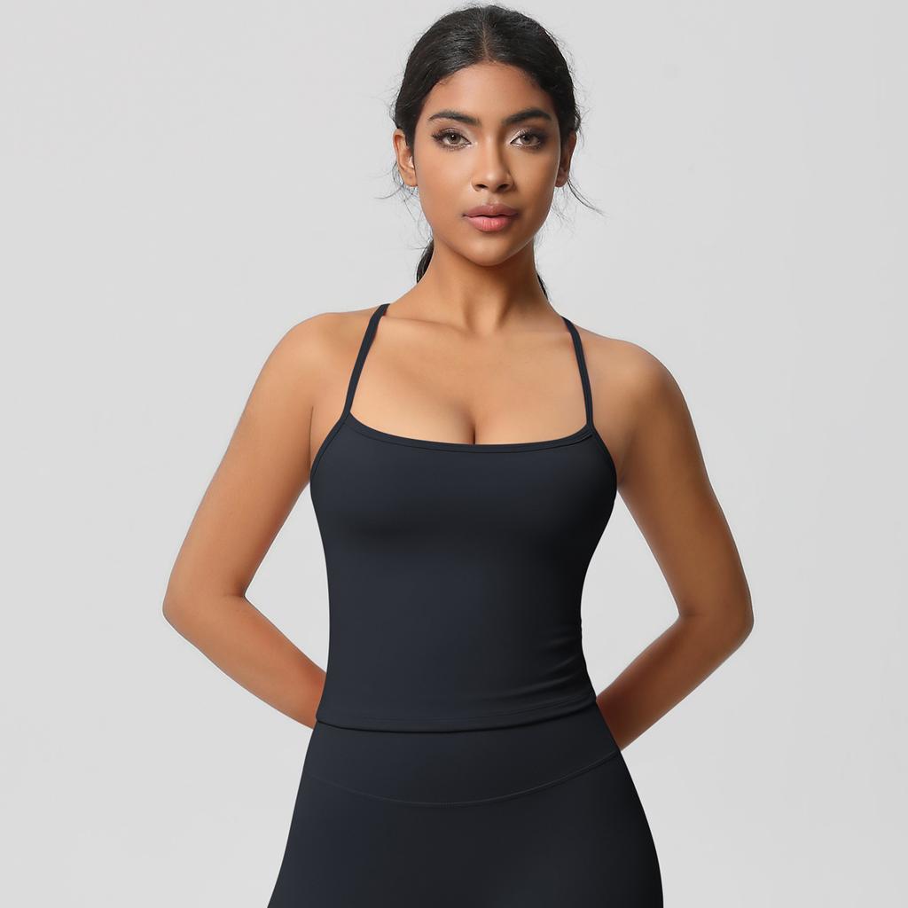 Women High Quality Sport Tank Tops With Chest Pads Compressed Quick-dry Super Elastic Suitable For Running Gym Fitness Training Yoga