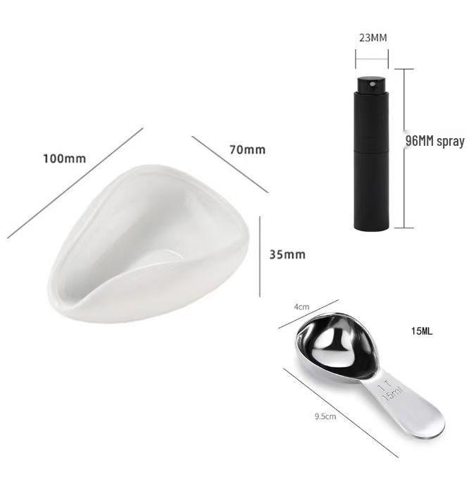 Coffee Bean Measuring Cup: Ceramic Scale for Beans & Powder, Green Roasted Sample Display Dish