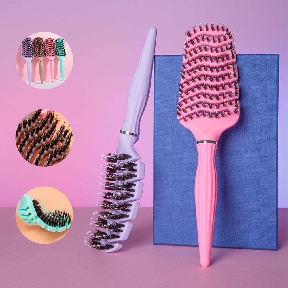 Hairdressing Porcine Bristle Hairbrush Hair Accessories Rolling Curly Comb  Men/Women