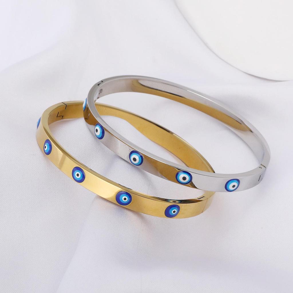 European and American Devil's Eye Stainless Steel Bracelet