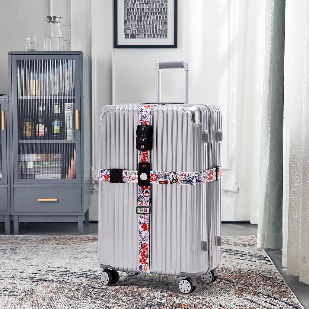 Travelkin Kryssbagagestropp, TSA-godkänd, Elastiskt Resväskebälte, Justerbart Resetillbehör (Resa).