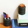 1/2 pcs Tire Shaped Pen Holder Creative Tire shape Office Supplies Storage Box Desktop Pen Holder Makeup Brush Holder Decoration