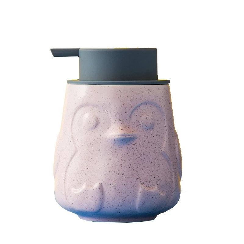 Animal Embossed Ceramic Hand Sanitizer Bottling Bathroom Shower Gel Shampoo Lotion Bottle Household Disinfectant Press Container