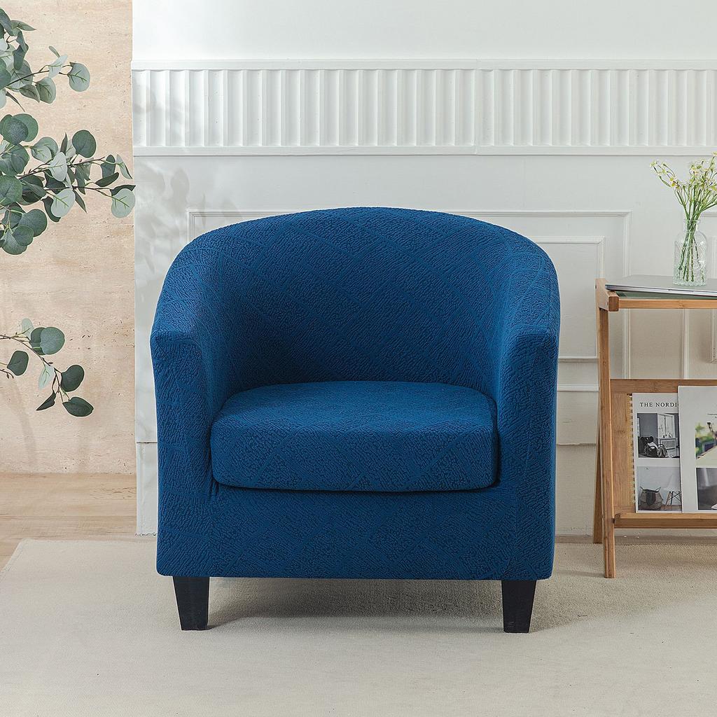 Jacquard Nordic Simple Single Sofa B & B Hotel Model Room Chair Cover Leisure Chair Round Sofa Cover